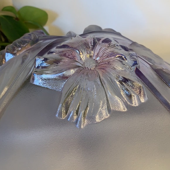 Mikasa Calypso frosted Crystal Walther glass 13” Fruit Bowl with flowers - Picture 7 of 12